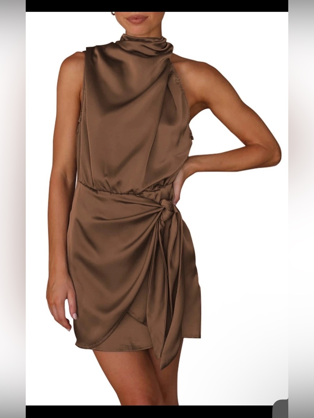 Pretty Garden Sleeveless Faux Wrap Dress